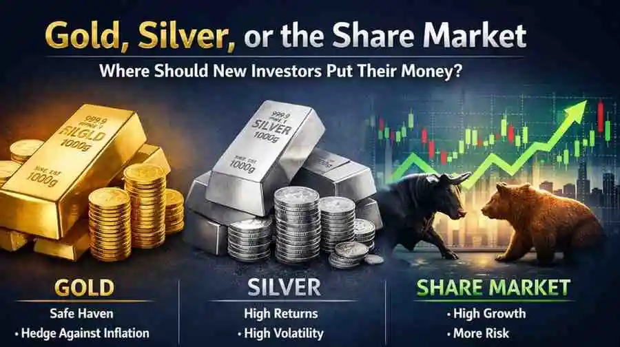 Gold, Silver or Share Market: A Beginner’s Investment Guide
