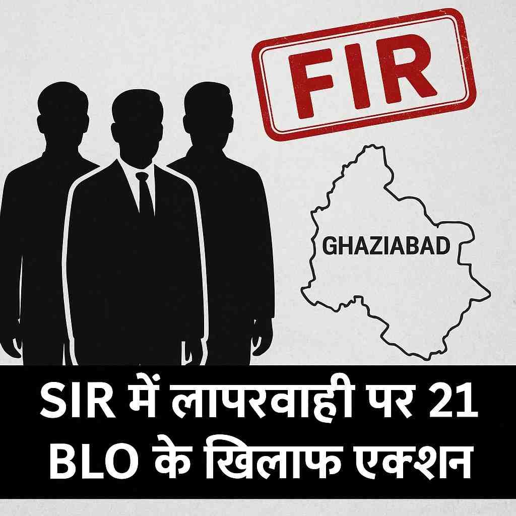 गाजियाबाद: SIR में लापरवाही पर 21 BLO के खिलाफ FIR, प्रशासन सख्त