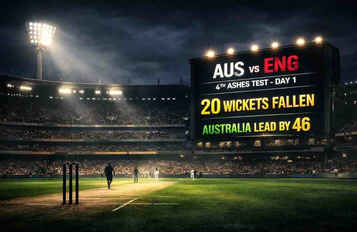 AUS vs ENG 4th Ashes Test Day 1: मेलबर्न में 20 विकेट, ऑस्ट्रेलिया को 46 रन की बढ़त