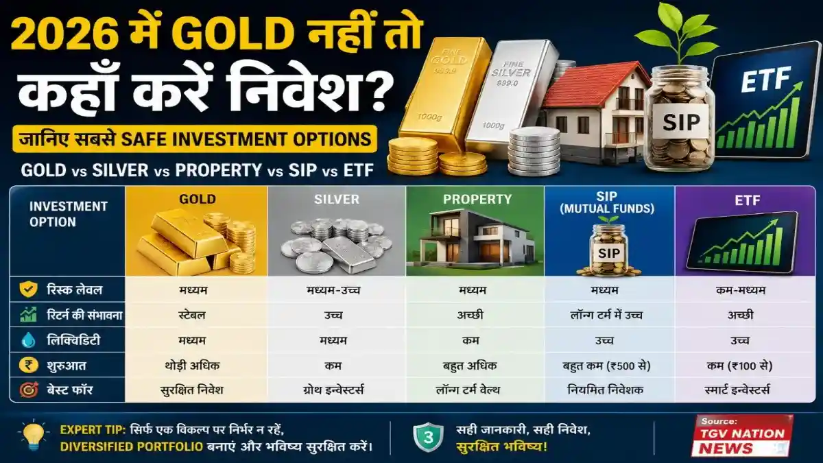 2026 में Gold नहीं तो कहाँ करें निवेश? जानिए सबसे Safe Investment Options