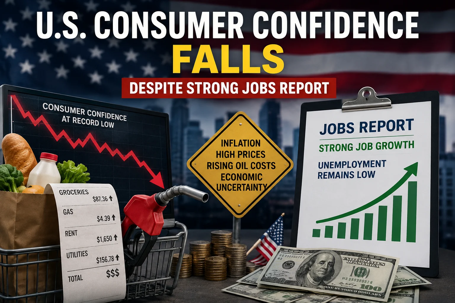 U.S. Consumer Confidence Falls Despite Strong Jobs Growth