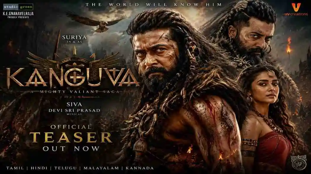 Kanguva को लेकर सोशल मीडिया पर जबरदस्त क्रेज! सूर्या का खतरनाक अवतार और टीज़र हुआ वायरल