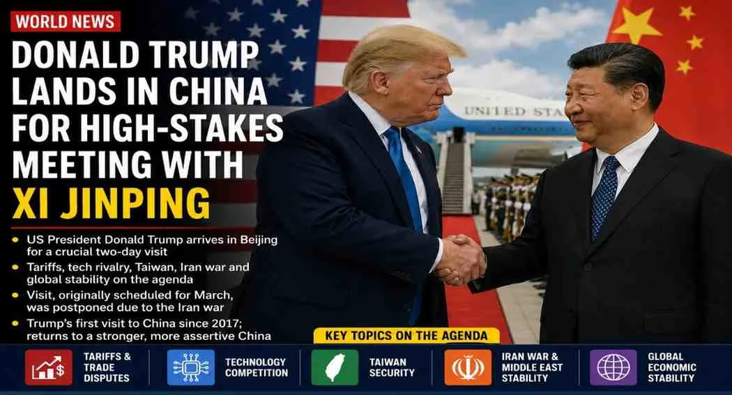 Trump Lands in China for High-Stakes Xi Jinping Summit Amid Global Tensions
