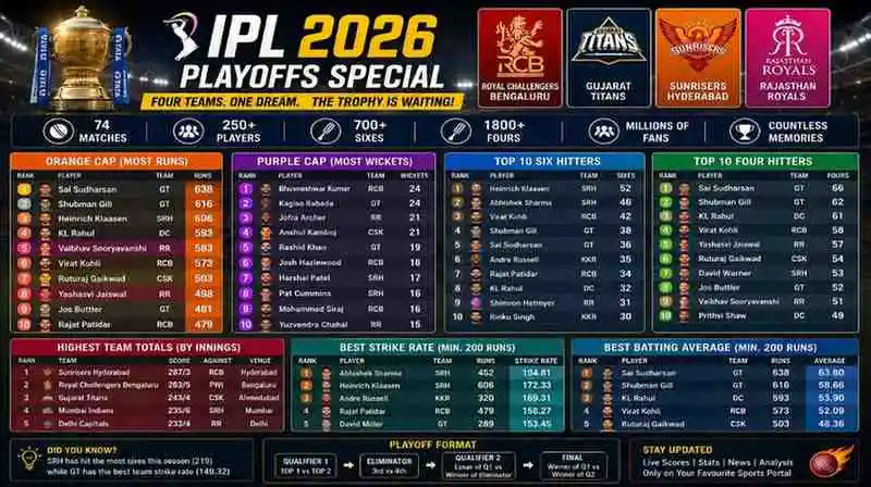 IPL 2026 Playoffs Highlights, Records, Top Batters & Bowlers