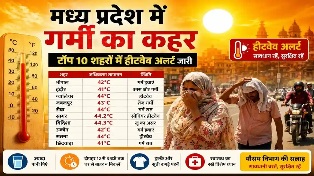 MP Weather Update: मध्य प्रदेश के टॉप 10 शहरों में गर्मी का कहर